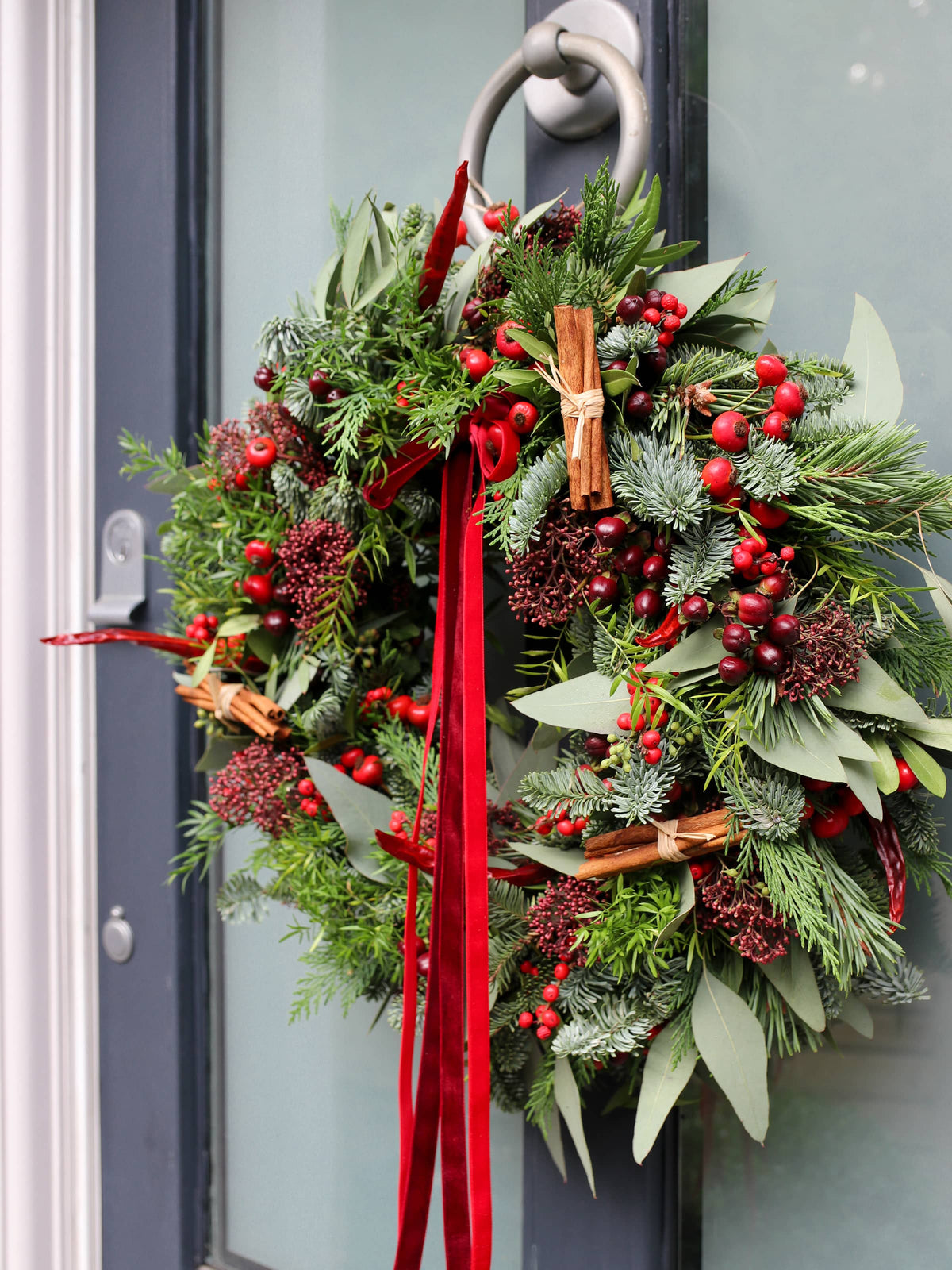 The 'Merry Berry' - Luxury Fresh Christmas Door Wreath