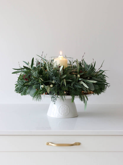 Christmas Table Wreath & Candle Centrepiece