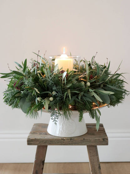 Christmas Table Wreath & Candle Centrepiece