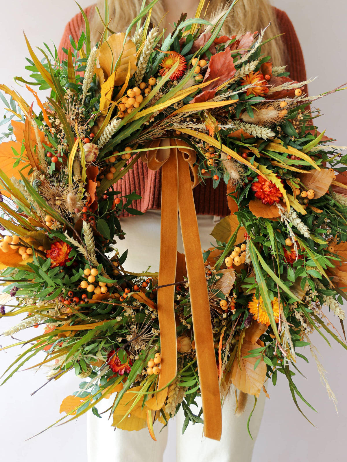 'Autumn Glow' - Luxury Fresh Autumn Door Wreath