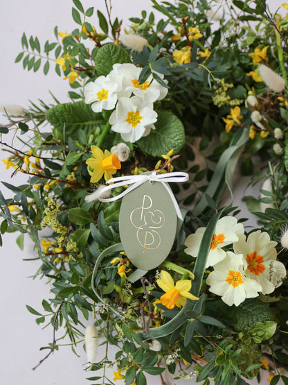 16" Yellow & White Spring Wreath